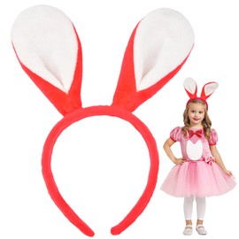Bunny Ears Headband, Easter Headband, Soft-Touch Rabbit Ear Hairband Bunny Costume Party Accessory (red)