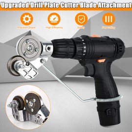 Upgraded Sheet Metal Cutter Drill Attachment, Metal Nibbler Drill Attachment with Adapter, Electric Drill Plate Cutter for Cutting Iron, Copper, and Aluminum Sheets