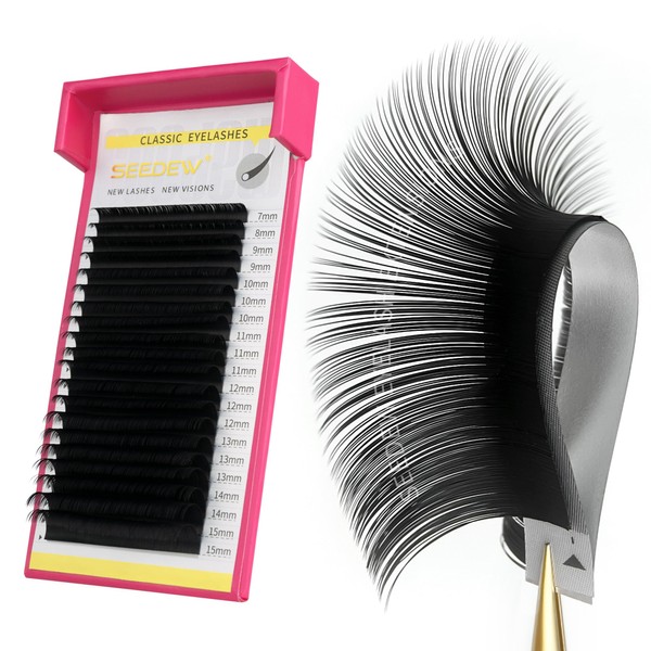 SEEDEW Classic Individual Eyelash Extensions, New Upgraded 20 Rows/Tray 11mm