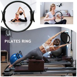 Nuplot Pilates Essentials Kit for Women - Better Yoga Pilates Kit for Home Workouts with Pilates Ring and Ball Set, Booty Bands, Figure 8 Resistance Band, Yoga Bands for Stretching (Black)