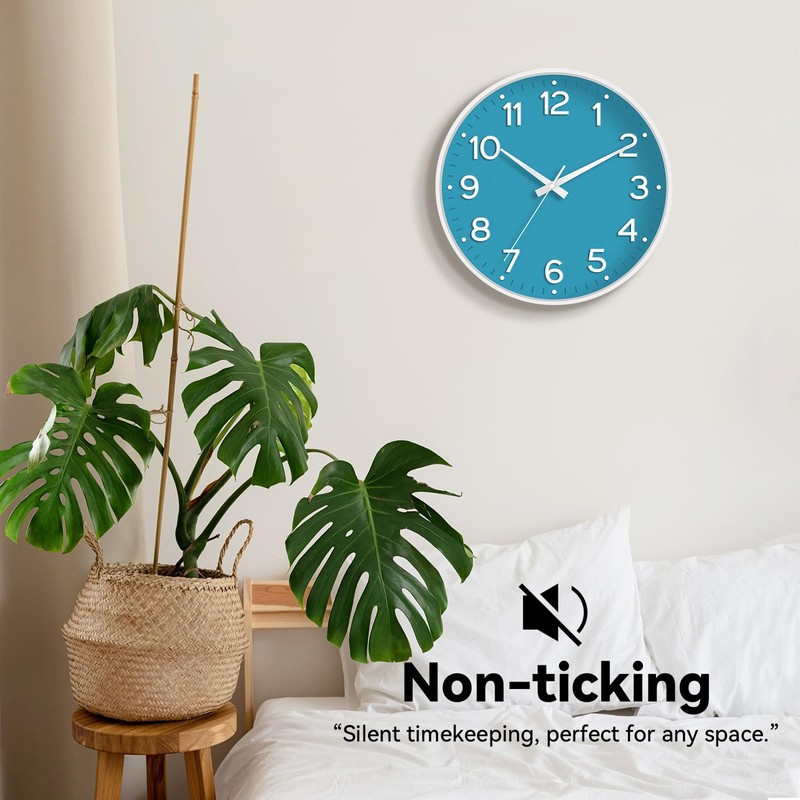 Roymnie Wall Clock, 10 Inch Silent Wall Clocks Battery Operated-Modern