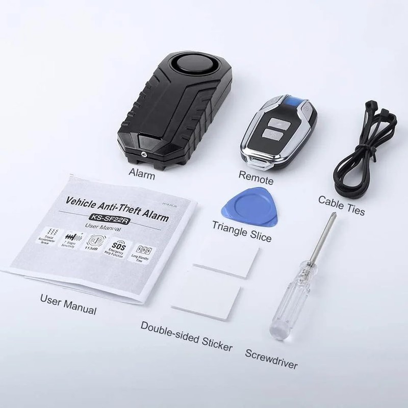 Audiofan, Motorcycle, Security Alarm, Car Security Buzzer, Adjustable Volume, Anti-Theft