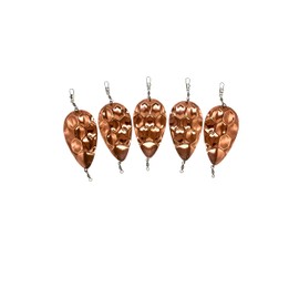 KOKOPROS Kokanee Salmon Dimple Jet Dodger 5-Pack - Copper Steel Plated - Best for Sweeping Action Troll - Fishing Gear for Salmon & Trout