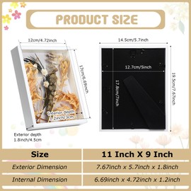 Geetery 24 Pack 5x7 Shadow Box Small Shadow Box Bulk Display Case Wood Picture Frame with Acrylic for Photos Dried Flower Tickets Sports Memorabilia Wedding Bouquets Awards(White)