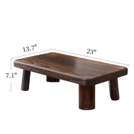 GZQWDC Japanese Style Wood Convertible Low Table - Multifunctional Meditation Tea Stool Bench,Floor Seating & Altar for Small Spaces, Indoor Outdoor Use