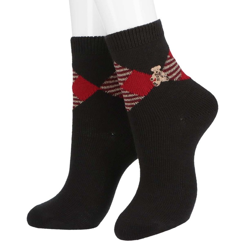 DAKS Ducks 03368708 Women's Socks, Loose Fit, Lamb Blend, Argyle