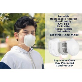 Air Purifying Electric Face Mask, Safe, Convenient, Reusable, Anti-Fog Face Mask