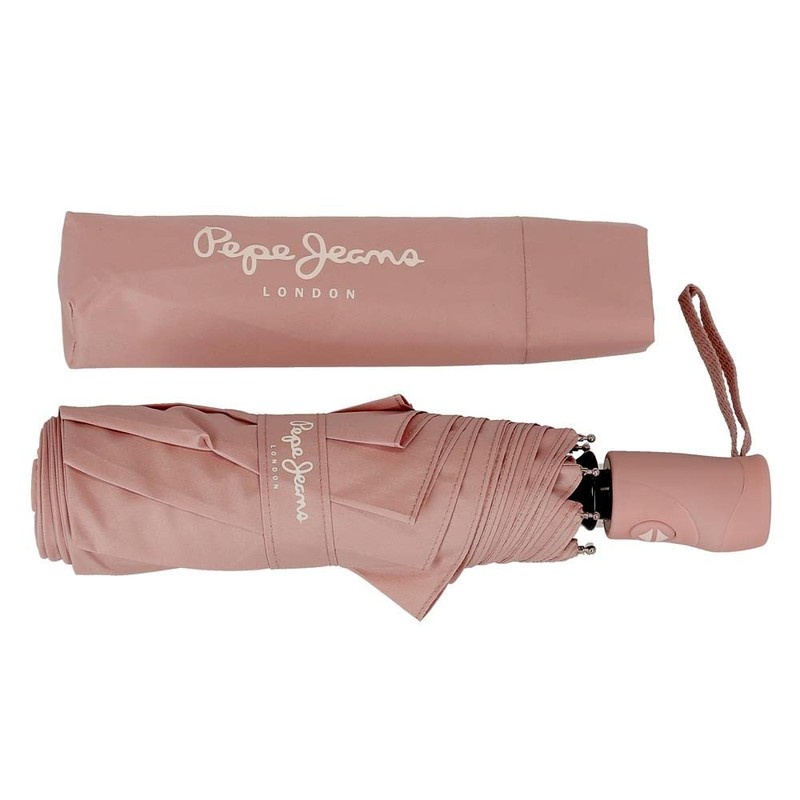 Pepe Jeans Macy Folding Umbrella Polyester with Aluminium Stick Pink