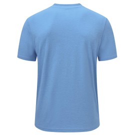 Rdruko Men's Golf Shirts Collarless Henley Dry Fit Athletic Casual Performance Blade Lightweight Polo T Shirts, Lake Orchid, 2XL