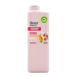 Dicora Urban Fit Gel de Ducha - Gel de Baño para Mujeres y Hombres - Previene el Envejecimiento Prematuro con Vitamina C - Cítricos y Durazno - 750 ml