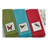 DII Design Imports Dragonfly Decorated Tea Towel, Red