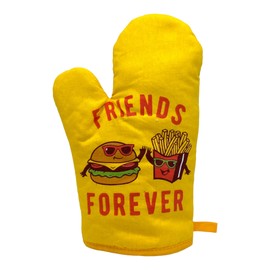 Friends Forever Funny Burger Fries Fast Food Novelty Kitchen Utensils (Oven Mitts)