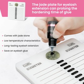 Weimob False Eyelashes Holder Stand with Scale Jade Stone and Gel Position Colour: White