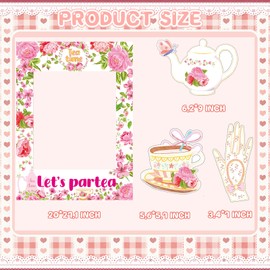 Lets Partea Photo Booth Frame Partea Time Party Supplies Tea Party Supplies Lets Partea Photo Booth Props Decorations Tea Party Photo Props Tea Theme Bridal Shower Birthday Party Supplies