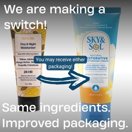 Sky and Sol Crema Todo Hidratante Facial Y Corporal Sebo Res 100% Alimentado Con Pasto Cuidado De Día Y De Noche Naturales Seguros Y Comestibles Cuidado Después Del Sol Todo Tipo De Piel 85