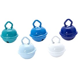 RAYHER Hobby Rayher 25087000 Decorative Metal Bells Spherical Diameter 15 mm Blue Tones Pack of 5