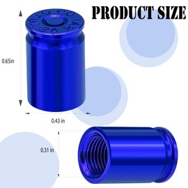 MEAJOO MEAJOO 12PCS Bullet Shell Tire Valve Stem Caps, Aluminum Alloy Car Air Stem Cap, Universal Dustproof Tire Valve Stem Covers for Cars, SUV, Trucks, Bikes, Motorcycles, Bicycles (Blue)