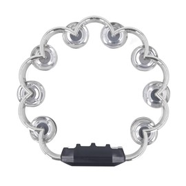 Tambourine Double Row Floral Design Percussion Jingles Hand Instrument for Party Performance Silver Color