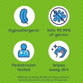 Wet Ones Kids Writable Antibacterial Hand Wipes, 24 Ct, Fruity Fresh (6-Pack)