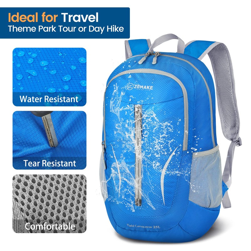 ZOMAKE Ultra Lightweight Foldable Backpack - Packable Foldable Rucksack 25L