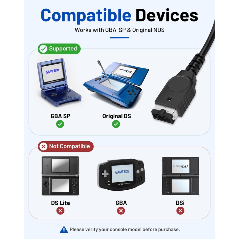 Game Boy Advance SP Charger Adapter, USB-C Converter for GBA