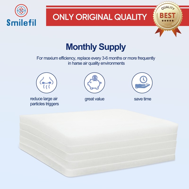 Smilfil 5 Pack PF40 Replacement Pre-Filter Pads Compatible with IQAir