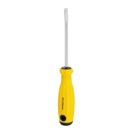 QUARKZMAN SL5 Flat Head Screwdriver 8.1 Inch Magnetic Slotted Screwdriver 3.9 Inch CR-V with Ergonomic Handle for DIY Repairs Yellow