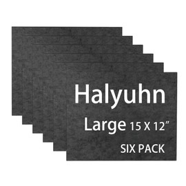Halyuhn Felt Furniture Pads 6 Pack (Non-Adhesive), 15’’ x 12’’Black Felt Pads for Furniture, 8 MM Thick Felt Sheets for Crafts, Cuttable Felt Furniture Pads for Hardwood Floors, Black Felt Square