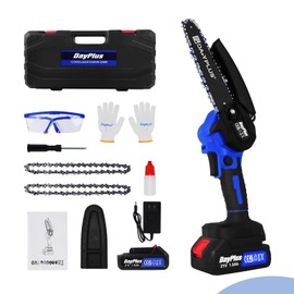6 inch Mini Chainsaw,Brushless Powerful Chainsaw,600W Handheld Portable Cordless Electric Chain Saw with 21V Rechargeable Battery & 2 Chains,for Branch Pruning ShearsTree Trimming Wood Cutting