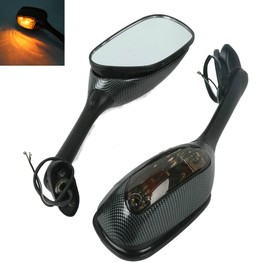 XFMT Carbon Fiber Side Rear View Mirrors Signal Compatible with Suzuki GSXR1000 GSX-R 1000 2005-2016