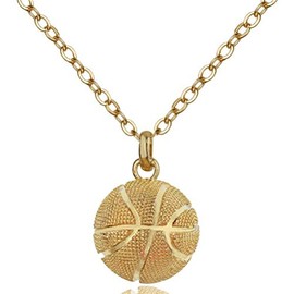 COLORFUL BLING Basketball Pendant Gold Silver Stainless Steel Chain Sports Necklace Hip-hop Jewelry Basketball Fans Gift-Female Gold