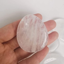 Loveliome Rock Quartz and Moonstone Thumb Worry Stone, Stress Relax Healing Reiki Crystal Pocket Palm Stones,Pack of 2