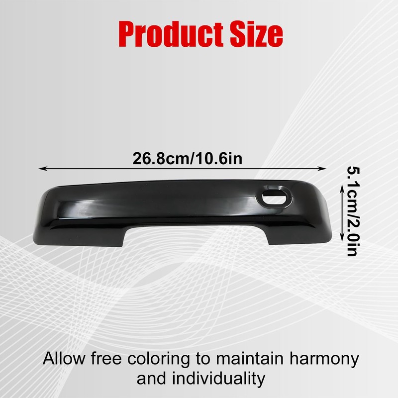FZJDSD Gloss Black Door Handle Covers with Smart Key Cutout