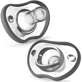 Nanobébé Chupón Flexy de Silicón – 0–3m, Textura Suave Tipo Pecho Materno, Calma al Bebé, Ortodóntico, Libre de BPA, Paquete de 2 Gris