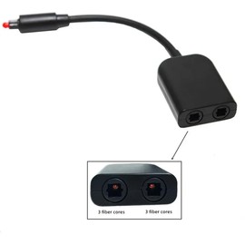 Fahgaer 6-Core Fiber Optic Converter 2 in 1 Out Audio Fiber Optic Cable 1/2 Fiber Optic Adapter Audio Fiber Optic Distributor