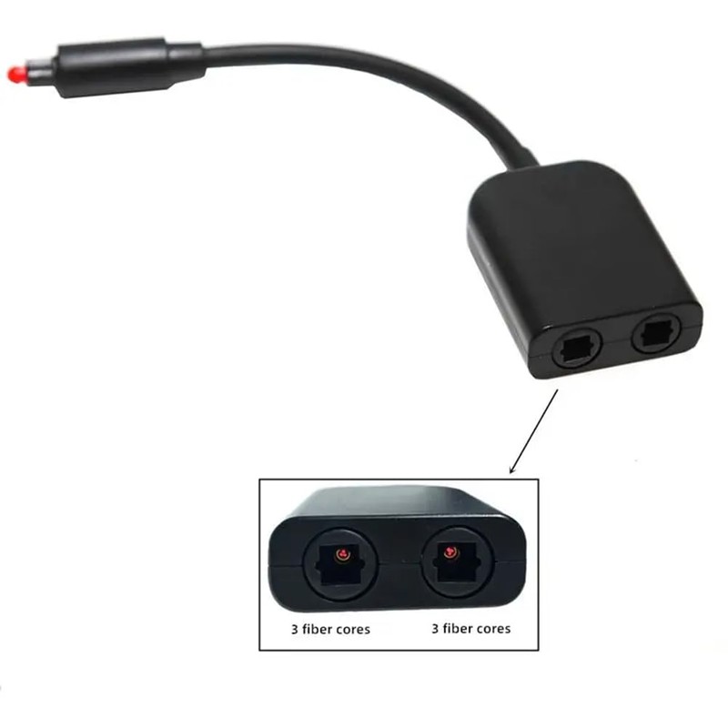 Fahgaer 6-Core Fiber Optic Converter 2 in 1 Out Audio