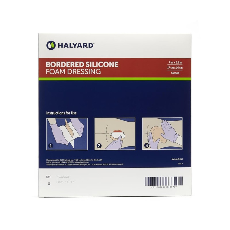 HALYARD Multi-Layer Bordered Silicone Foam Wound Dressing Sacral Bandage Gentle