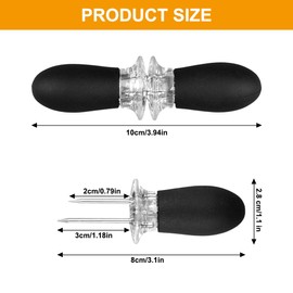 10 Stück Maiskolben Halter in Edelstahl, Maiskolben Spieße, Schwarze Mais Spieße, Twin Prong Maiskolbenhalter - BBQ Maishalter, Maiskolben Nadel für Grillen, Picknick, Küche & Gartenpartys