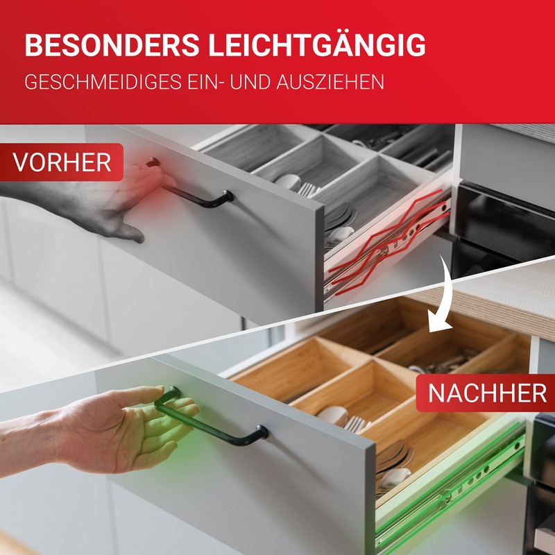 LouMaxx Ball Drawer Runners Set of 4 (2 Pairs) 246