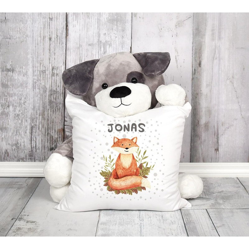 SpecialMe Cushion Cover with Name Fox Cotton 40 x 40