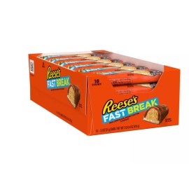 Reese's FAST BREAK Peanut Butter Nougat Candy Bars, 1.8 Oz (Pack of 18)