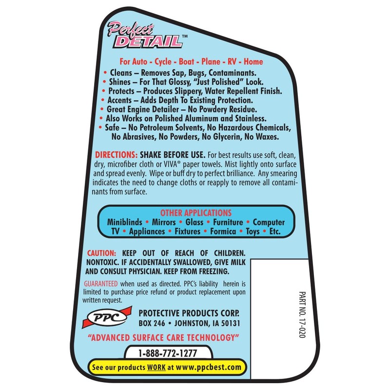 PPC Perfect Detail Spray Polish. Cleans, Polishes, and UV Protection.