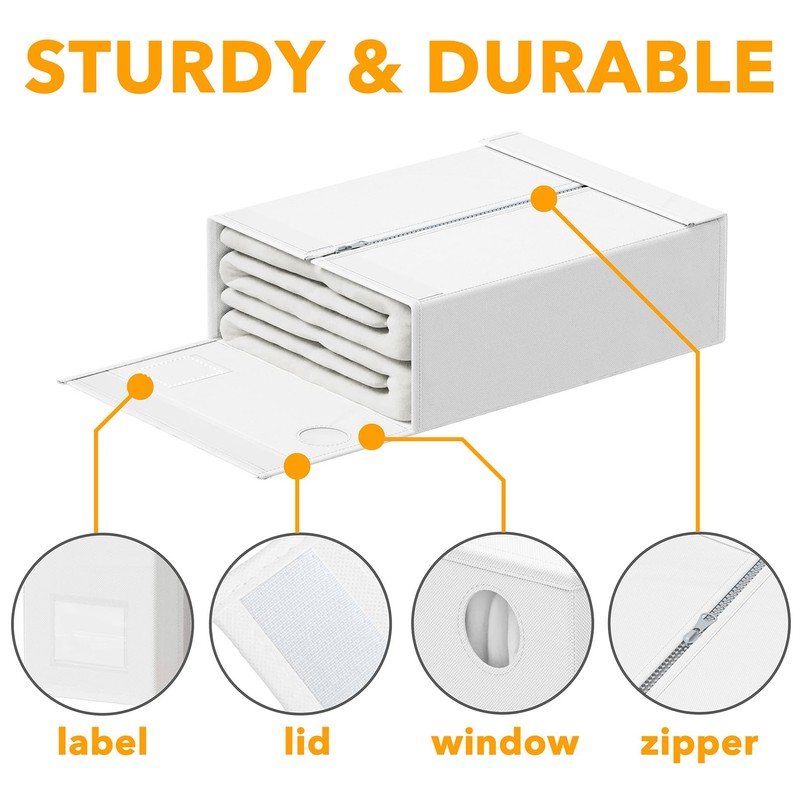 SpaceAid 6 Pack Bed Sheet Organizers and Storage, Foldable Sheet