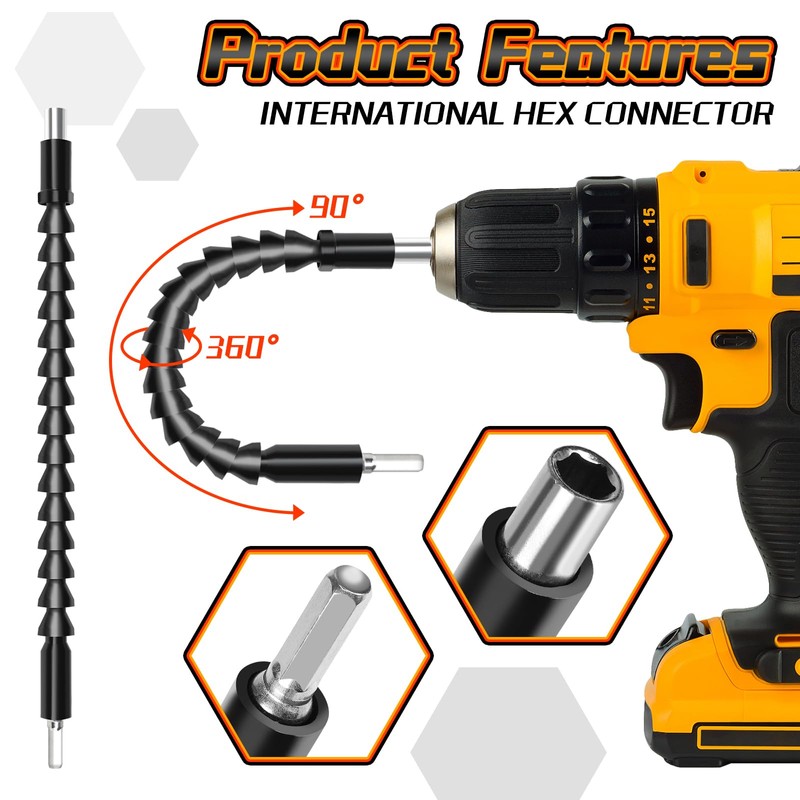 HOMIKLSA 20 pieces 105° angle screwdriver attachment set, angle attachment