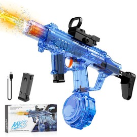 Electric Water Gun for Kids Adults, Automatic Water Blaster with LED Light-Up Nozzle & Recoil Action, Large Capacity Tank, 33 FT Long Range,1200mAh Battery,Pool Beach Backyard Summer Toy, Blue