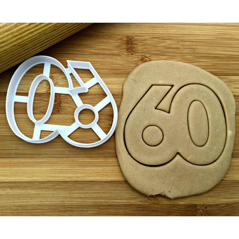 Sweet Prints Inc Number 60 Cookie Cutter - Dishwasher Safe