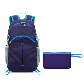 TQUXNGA Rucksack mit großer Kapazität für Damen und Herren, lässiger Tagesrucksack, Outdoor, faltbarer Rucksack, violett