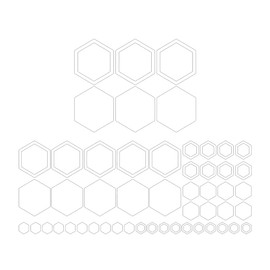 KEQAR 52 Stück Auto Aufkleber im Waben-Muster – Auto Racing Karosserie Dekoration, Waben-Design Streifen für Autos, SUV, LKW & Geländewagen (Weiß)