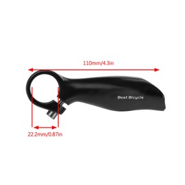 BOROCO Bicycle Handlebar Ends, Pack of 2 Mountain Bike Handlebar Ends Made of Aluminium Alloy, Black Bicycle Handlebar Ends for 22.2 mm Road Bike, Mountain Bike Handlebar