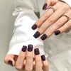 Dark Purple Track Cat Eyes Press On Nails,12 Sizes -